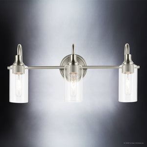 Urban Ambiance - Bath Light - UKC20621 Mid-Century Modern Indoor Bath Light, 10''H x 23''W x 6''Dep, Brushed Nickel Finish, Carroway Collection -