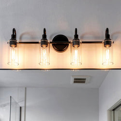 Urban Ambiance - Bath Light - UKC20622 Mid-Century Modern Indoor Bath Light, 10''H x 31.5''W x 6''Dep, Black Finish, Carroway Collection -
