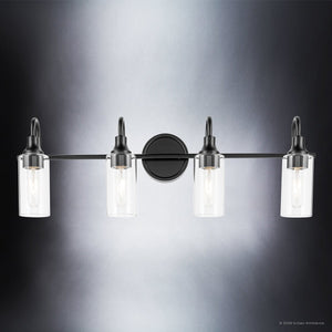 Urban Ambiance - Bath Light - UKC20622 Mid-Century Modern Indoor Bath Light, 10''H x 31.5''W x 6''Dep, Black Finish, Carroway Collection -