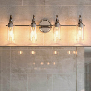 Urban Ambiance - Bath Light - UKC20623 Mid-Century Modern Indoor Bath Light, 10''H x 31.5''W x 6''Dep, Chrome Finish, Carroway Collection -