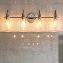 Urban Ambiance - Bath Light - UKC20623 Mid-Century Modern Indoor Bath Light, 10''H x 31.5''W x 6''Dep, Chrome Finish, Carroway Collection -