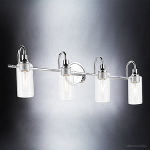 Urban Ambiance - Bath Light - UKC20623 Mid-Century Modern Indoor Bath Light, 10''H x 31.5''W x 6''Dep, Chrome Finish, Carroway Collection -