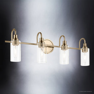 Urban Ambiance - Bath Light - UKC20624 Mid-Century Modern Indoor Bath Light, 10''H x 31.5''W x 6''Dep, Champagne Bronze Finish, Carroway Collection -
