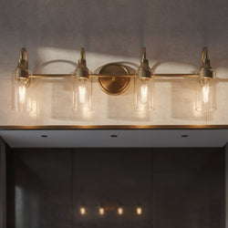 Urban Ambiance - Bath Light - UKC20624 Mid-Century Modern Indoor Bath Light, 10''H x 31.5''W x 6''Dep, Champagne Bronze Finish, Carroway Collection -