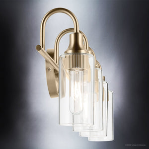 Urban Ambiance - Bath Light - UKC20624 Mid-Century Modern Indoor Bath Light, 10''H x 31.5''W x 6''Dep, Champagne Bronze Finish, Carroway Collection -