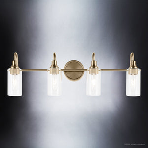 Urban Ambiance - Bath Light - UKC20624 Mid-Century Modern Indoor Bath Light, 10''H x 31.5''W x 6''Dep, Champagne Bronze Finish, Carroway Collection -