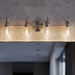 Urban Ambiance - Bath Light - UKC20625 Mid-Century Modern Indoor Bath Light, 10''H x 31.5''W x 6''Dep, Brushed Nickel Finish, Carroway Collection -