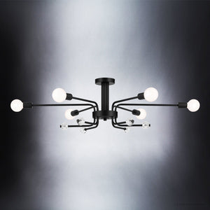 Urban Ambiance - Ceiling Light - UKC20630 Luxe Industrial Indoor Ceiling Light, 12.5''H x 24.25''W x 24.25''Dep, Black Finish, Eastwick Collection -