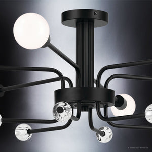 Urban Ambiance - Ceiling Light - UKC20630 Luxe Industrial Indoor Ceiling Light, 12.5''H x 24.25''W x 24.25''Dep, Black Finish, Eastwick Collection -