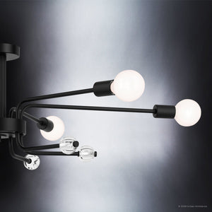Urban Ambiance - Ceiling Light - UKC20630 Luxe Industrial Indoor Ceiling Light, 12.5''H x 24.25''W x 24.25''Dep, Black Finish, Eastwick Collection -