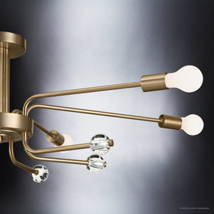 Urban Ambiance - Ceiling Light - UKC20631 Luxe Industrial Indoor Ceiling Light, 12.5''H x 24.25''W x 24.25''Dep, Champagne Bronze Finish, Eastwick Collection -