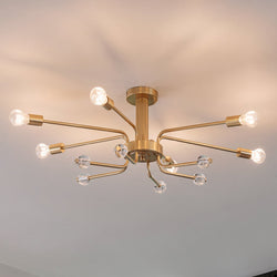 Urban Ambiance - Ceiling Light - UKC20631 Luxe Industrial Indoor Ceiling Light, 12.5''H x 24.25''W x 24.25''Dep, Champagne Bronze Finish, Eastwick Collection -