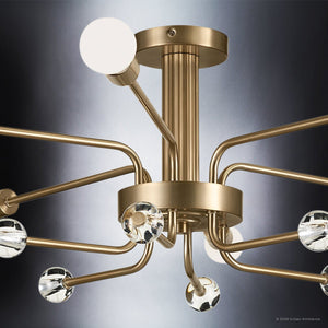 Urban Ambiance - Ceiling Light - UKC20631 Luxe Industrial Indoor Ceiling Light, 12.5''H x 24.25''W x 24.25''Dep, Champagne Bronze Finish, Eastwick Collection -