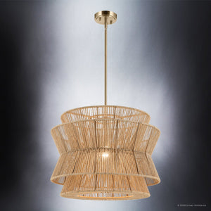 Urban Ambiance - Pendant - UKC20633 Bohemian Indoor Pendant, 16.75''H x 22''W x 22''Dep, Champagne Bronze Finish, Fenwick Collection -