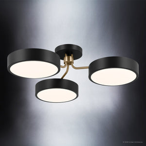 Urban Ambiance - Ceiling Light - UKC20640 Contemporary Indoor Ceiling Light, 10.75''H x 40''W x 40''Dep, Black Finish, Glenhaven Collection -