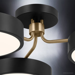 Urban Ambiance - Ceiling Light - UKC20640 Contemporary Indoor Ceiling Light, 10.75''H x 40''W x 40''Dep, Black Finish, Glenhaven Collection -