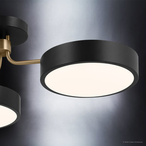 Urban Ambiance - Ceiling Light - UKC20640 Contemporary Indoor Ceiling Light, 10.75''H x 40''W x 40''Dep, Black Finish, Glenhaven Collection -