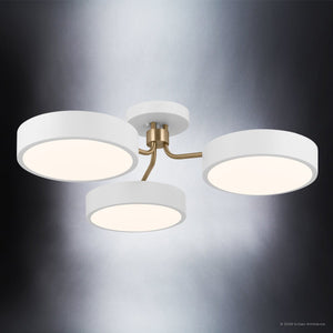Urban Ambiance - Ceiling Light - UKC20641 Contemporary Indoor Ceiling Light, 10.75''H x 40''W x 40''Dep, White Finish, Glenhaven Collection -