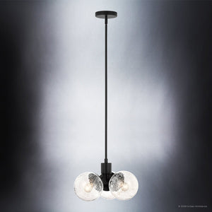 Urban Ambiance - Chandelier - UKC20650 Mid-Century Modern Indoor Chandelier, 9.5''H x 16.5''W x 16.5''Dep, Black Finish, Hartwell Collection -