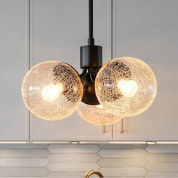 Urban Ambiance - Chandelier - UKC20650 Mid-Century Modern Indoor Chandelier, 9.5''H x 16.5''W x 16.5''Dep, Black Finish, Hartwell Collection -