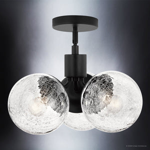 Urban Ambiance - Chandelier - UKC20650 Mid-Century Modern Indoor Chandelier, 9.5''H x 16.5''W x 16.5''Dep, Black Finish, Hartwell Collection -