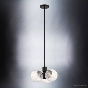 Urban Ambiance - Chandelier - UKC20650 Mid-Century Modern Indoor Chandelier, 9.5''H x 16.5''W x 16.5''Dep, Black Finish, Hartwell Collection -