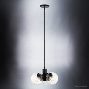 Urban Ambiance - Chandelier - UKC20651 Mid-Century Modern Indoor Chandelier, 9.5''H x 16.5''W x 16.5''Dep, Black Finish, Hartwell Collection -