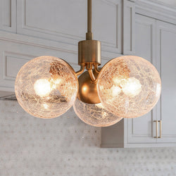 Urban Ambiance - Chandelier - UKC20652 Mid-Century Modern Indoor Chandelier, 9.5''H x 16.5''W x 16.5''Dep, Champagne Bronze Finish, Hartwell Collection -