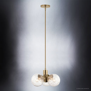 Urban Ambiance - Chandelier - UKC20652 Mid-Century Modern Indoor Chandelier, 9.5''H x 16.5''W x 16.5''Dep, Champagne Bronze Finish, Hartwell Collection -