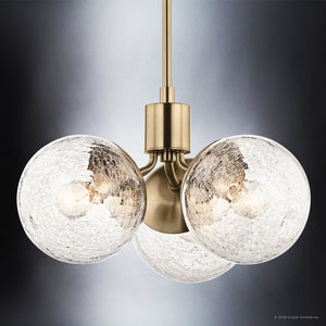 Urban Ambiance - Chandelier - UKC20652 Mid-Century Modern Indoor Chandelier, 9.5''H x 16.5''W x 16.5''Dep, Champagne Bronze Finish, Hartwell Collection -