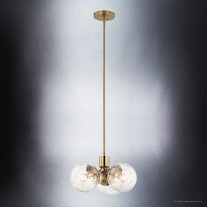 Urban Ambiance - Chandelier - UKC20652 Mid-Century Modern Indoor Chandelier, 9.5''H x 16.5''W x 16.5''Dep, Champagne Bronze Finish, Hartwell Collection -