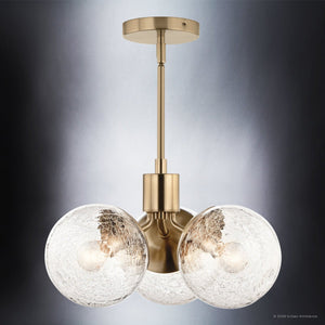 Urban Ambiance - Chandelier - UKC20652 Mid-Century Modern Indoor Chandelier, 9.5''H x 16.5''W x 16.5''Dep, Champagne Bronze Finish, Hartwell Collection -
