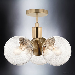 Urban Ambiance - Chandelier - UKC20652 Mid-Century Modern Indoor Chandelier, 9.5''H x 16.5''W x 16.5''Dep, Champagne Bronze Finish, Hartwell Collection -