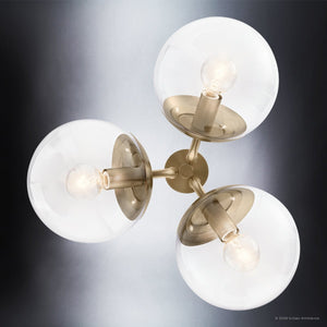 Urban Ambiance - Chandelier - UKC20653 Mid-Century Modern Indoor Chandelier, 9.5''H x 16.5''W x 16.5''Dep, Champagne Bronze Finish, Hartwell Collection -