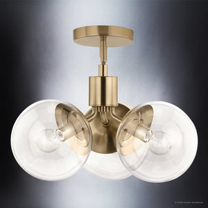 Urban Ambiance - Chandelier - UKC20653 Mid-Century Modern Indoor Chandelier, 9.5''H x 16.5''W x 16.5''Dep, Champagne Bronze Finish, Hartwell Collection -