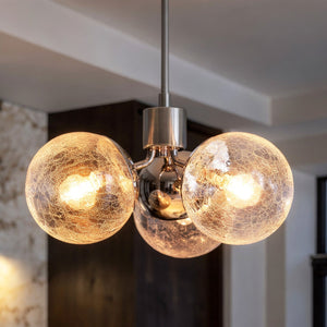 Urban Ambiance - Chandelier - UKC20654 Mid-Century Modern Indoor Chandelier, 9.5''H x 16.5''W x 16.5''Dep, Polished Nickel Finish, Hartwell Collection -