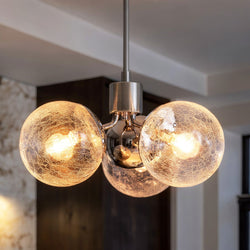 Urban Ambiance - Chandelier - UKC20654 Mid-Century Modern Indoor Chandelier, 9.5''H x 16.5''W x 16.5''Dep, Polished Nickel Finish, Hartwell Collection -