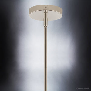 Urban Ambiance - Chandelier - UKC20655 Mid-Century Modern Indoor Chandelier, 9.5''H x 16.5''W x 16.5''Dep, Polished Nickel Finish, Hartwell Collection -