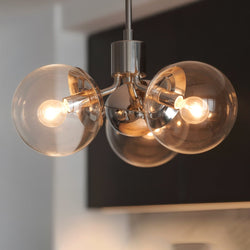 Urban Ambiance - Chandelier - UKC20655 Mid-Century Modern Indoor Chandelier, 9.5''H x 16.5''W x 16.5''Dep, Polished Nickel Finish, Hartwell Collection -
