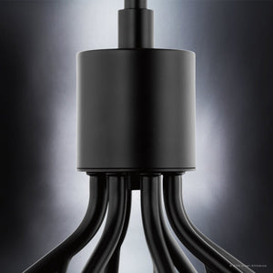 Urban Ambiance - Chandelier - UKC20656 Mid-Century Modern Indoor Chandelier, 22.25''H x 30''W x 30''Dep, Black Finish, Hartwell Collection -