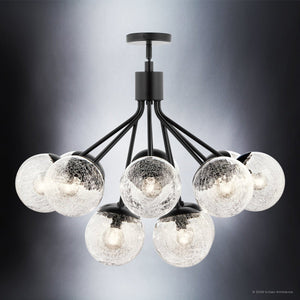 Urban Ambiance - Chandelier - UKC20656 Mid-Century Modern Indoor Chandelier, 22.25''H x 30''W x 30''Dep, Black Finish, Hartwell Collection -