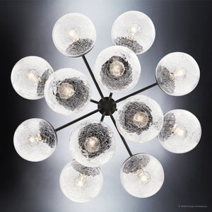 Urban Ambiance - Chandelier - UKC20656 Mid-Century Modern Indoor Chandelier, 22.25''H x 30''W x 30''Dep, Black Finish, Hartwell Collection -
