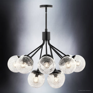 Urban Ambiance - Chandelier - UKC20656 Mid-Century Modern Indoor Chandelier, 22.25''H x 30''W x 30''Dep, Black Finish, Hartwell Collection -