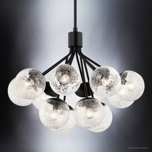 Urban Ambiance - Chandelier - UKC20656 Mid-Century Modern Indoor Chandelier, 22.25''H x 30''W x 30''Dep, Black Finish, Hartwell Collection -