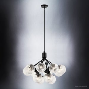 Urban Ambiance - Chandelier - UKC20656 Mid-Century Modern Indoor Chandelier, 22.25''H x 30''W x 30''Dep, Black Finish, Hartwell Collection -