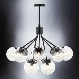 Urban Ambiance - Chandelier - UKC20657 Mid-Century Modern Indoor Chandelier, 22.25''H x 30''W x 30''Dep, Black Finish, Hartwell Collection -