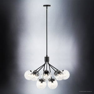 Urban Ambiance - Chandelier - UKC20657 Mid-Century Modern Indoor Chandelier, 22.25''H x 30''W x 30''Dep, Black Finish, Hartwell Collection -