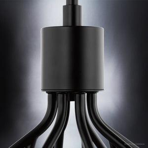 Urban Ambiance - Chandelier - UKC20657 Mid-Century Modern Indoor Chandelier, 22.25''H x 30''W x 30''Dep, Black Finish, Hartwell Collection -