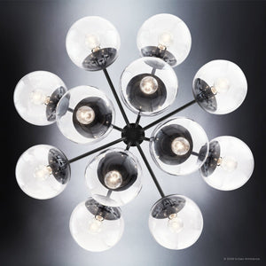 Urban Ambiance - Chandelier - UKC20657 Mid-Century Modern Indoor Chandelier, 22.25''H x 30''W x 30''Dep, Black Finish, Hartwell Collection -