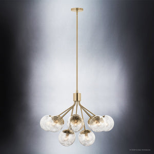Urban Ambiance - Chandelier - UKC20658 Mid-Century Modern Indoor Chandelier, 22.25''H x 30''W x 30''Dep, Champagne Bronze Finish, Hartwell Collection -